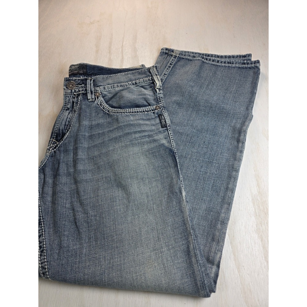 Silver Jeans Co Mens W36 L34 Straight Leg Blue Denim Western Y2K Grunge Classic